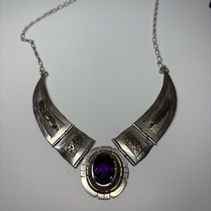 Russell Sam Sterling Silver Amethyst Necklace